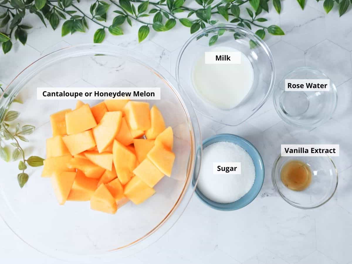 ingredients for making melon milk