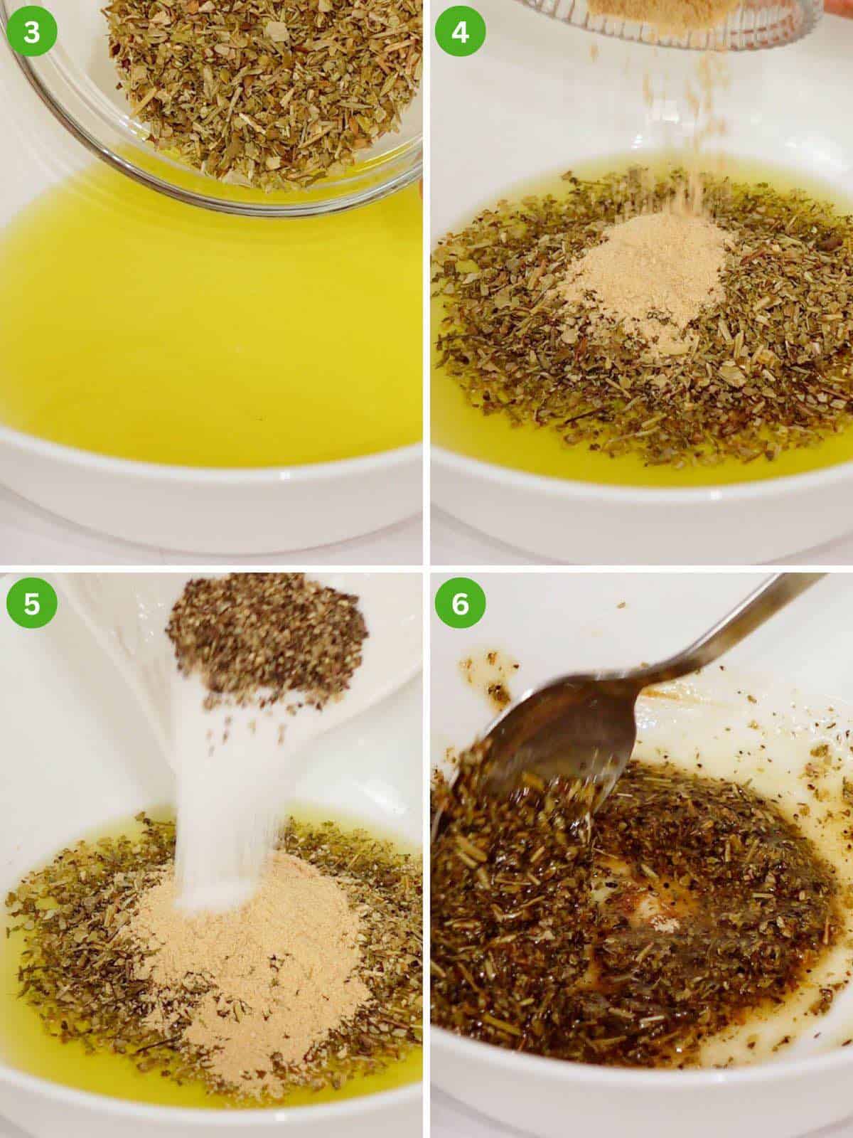 steps for making the seasoning mix for air fryer croutons
