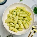 truffle pesto pasta on a plate