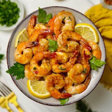honey sriracha shrimp on a plate