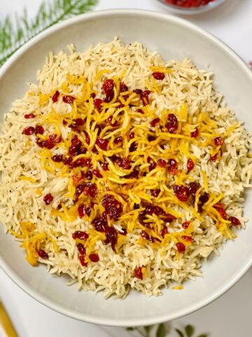 barberry rice served on a plate