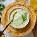 lemon dill aioli in a bowl