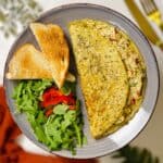 salmon omelette on a plate