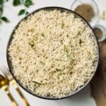 cumin rice served on a plate