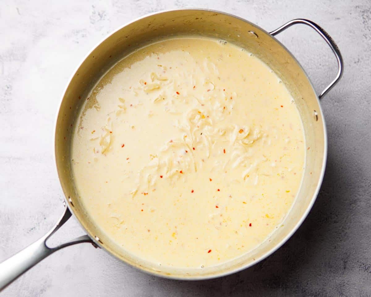 chili lime sauce in a pan