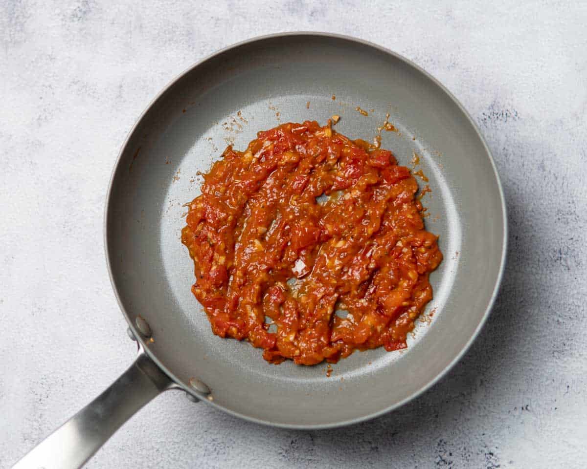 tomato reduction in a small pan
