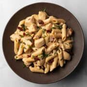 sundried tomato chicken pasta on a plate