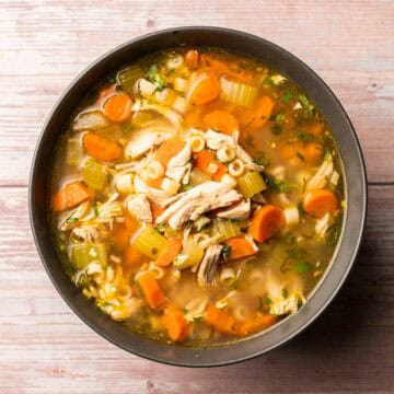 ginger chicken soup in a bowl