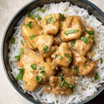 lime chicken served over rice